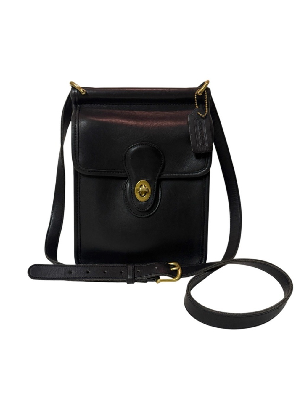 Vintage Coach Murphy Black Leather Crossbody Bag.  Style No. 9930. Made in USA